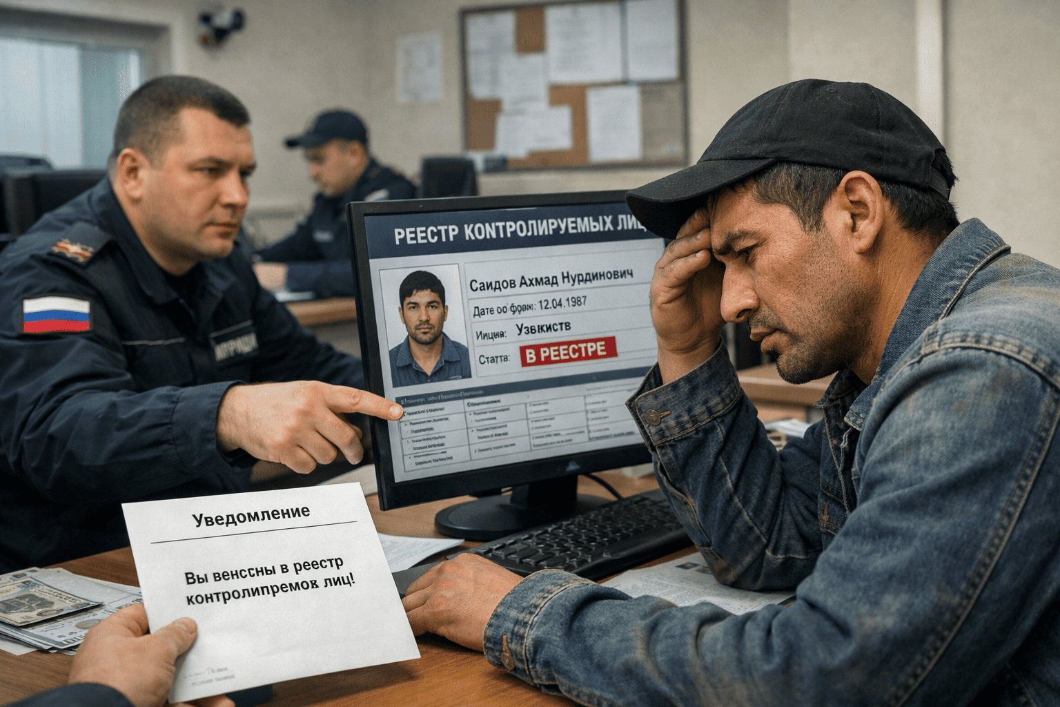 Трудовой мигрант попал в реестр МВД